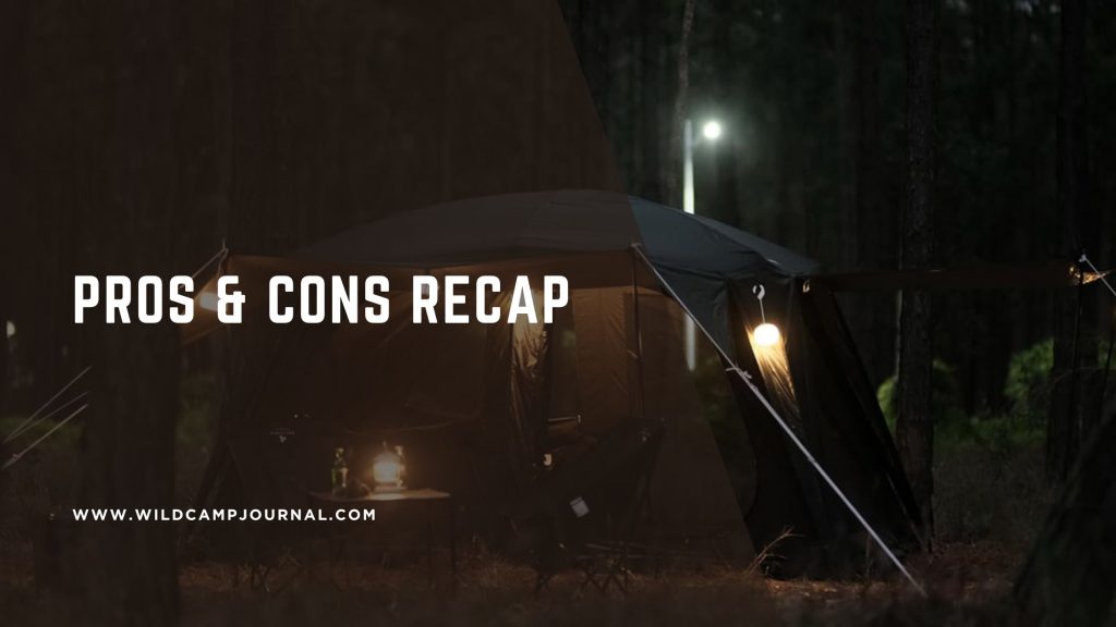 Pros and Cons Recap Vidalido Tent